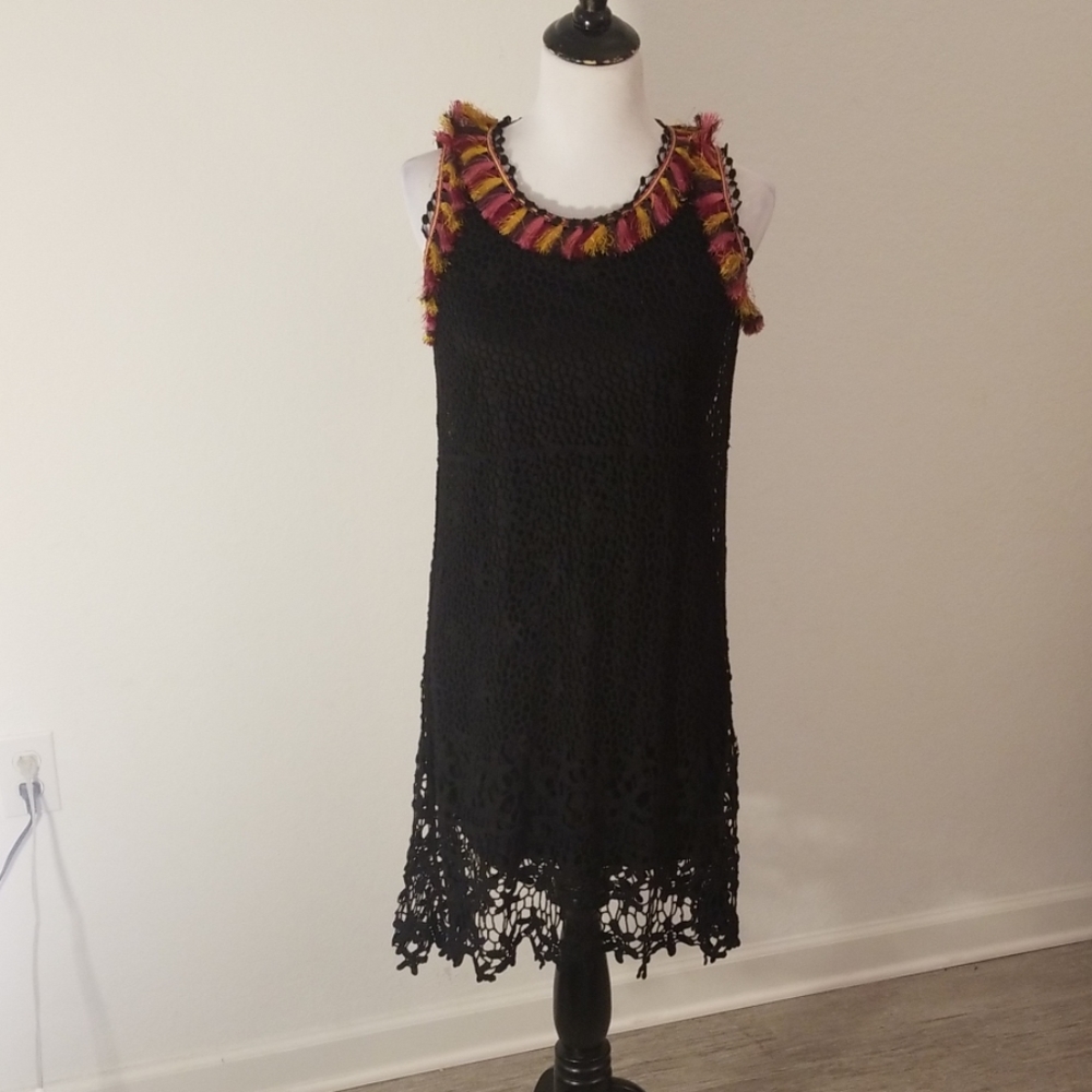 Black Crochet Dress
